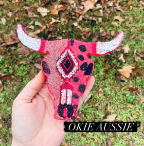 Pink Glam Cow Skull Car Scents