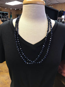 Long Beaded Shimmer Necklace