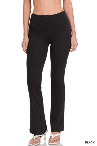 Fold Over Flare Yoga Pants - Regular