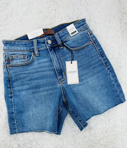 Judy Blue Medium Wash Cutoff Jean Shorts - Regular