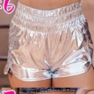 Silver Shimmer Shorts - Large ONLY