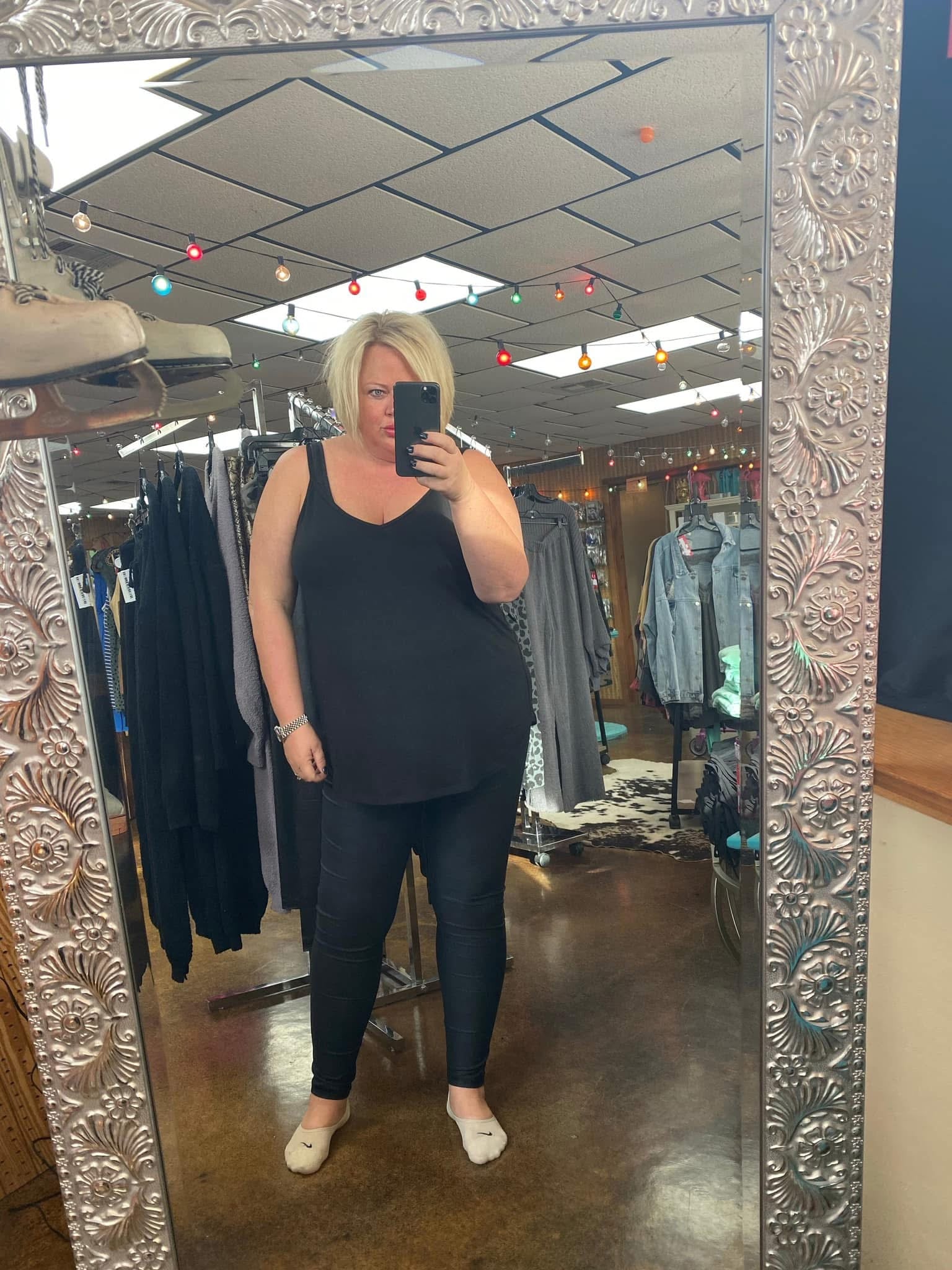 Thin Strap Reversible Cami - BLACK MEDIUM ONLY