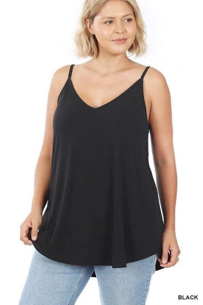 Thin Strap Reversible Cami - BLACK MEDIUM ONLY