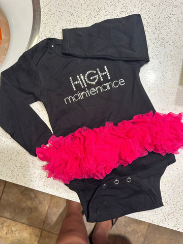High Maintenance Blingy Diamond Onesie (6-12mo)
