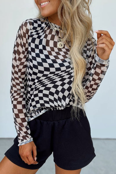 Black Checkered Top Preorder (11/21)