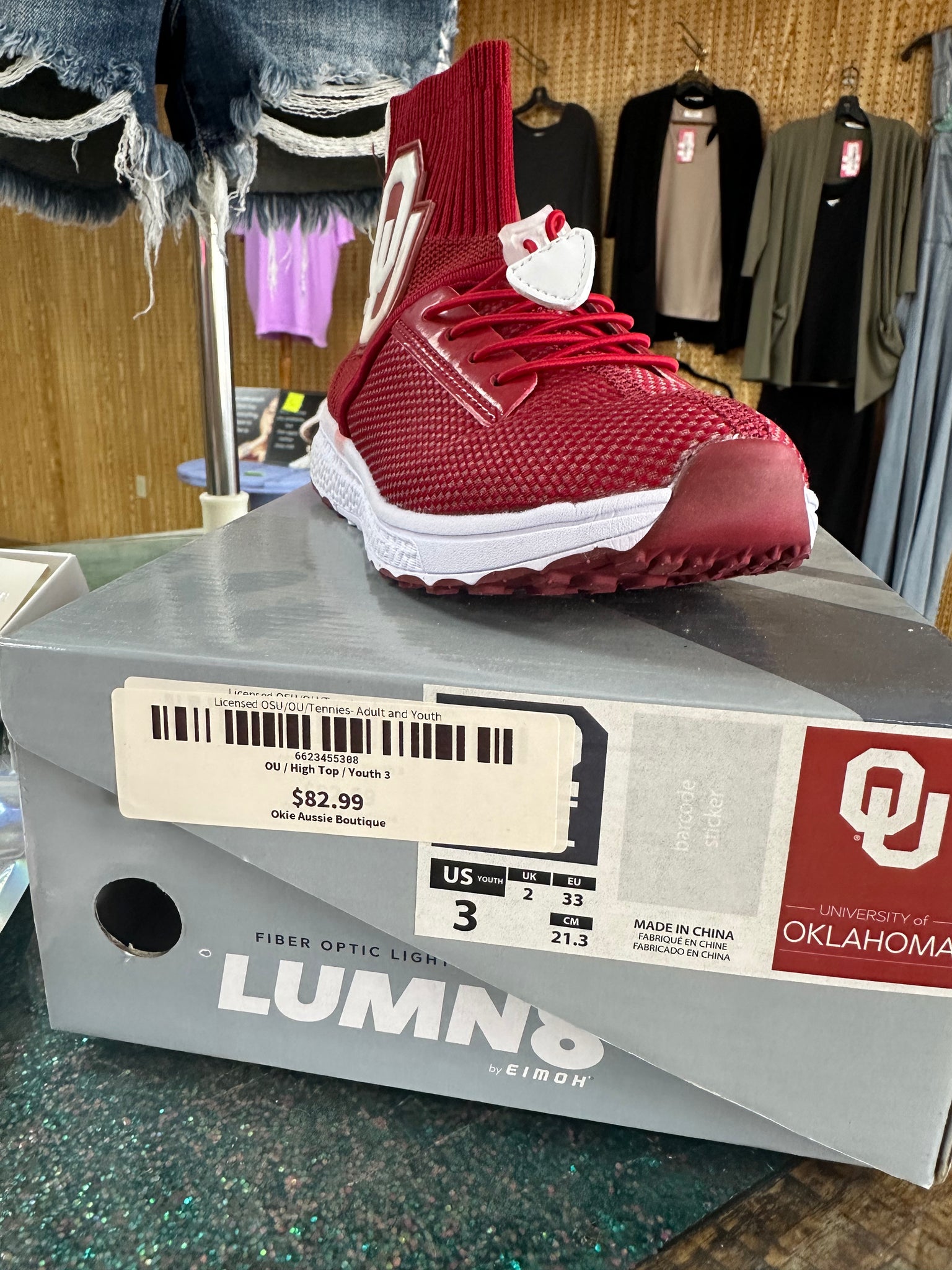 Licensed YOUTH High Top OU Shoes - 3Y ONLY