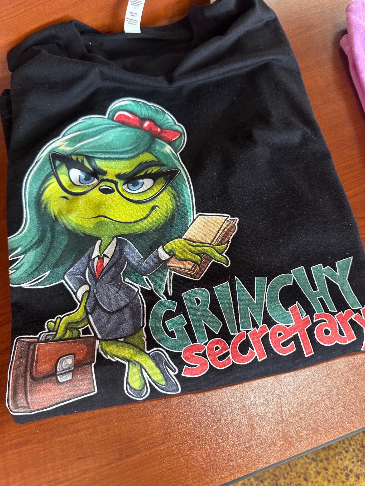 Grinchy Secretary Tee - MEDIUM ONLY