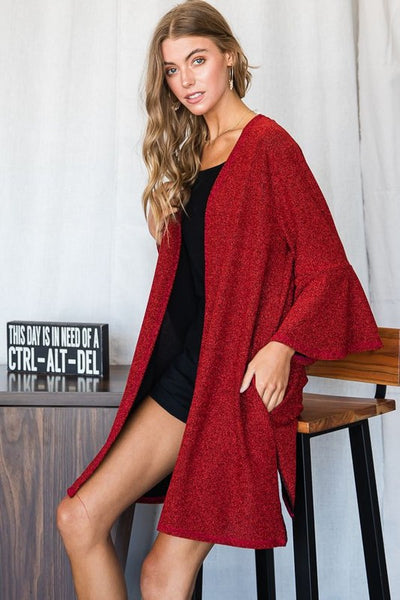 Glitter Bell Sleeves Cardigan - Regular