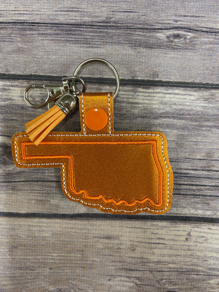 Embroidered Cloth Oklahoma Key Chain