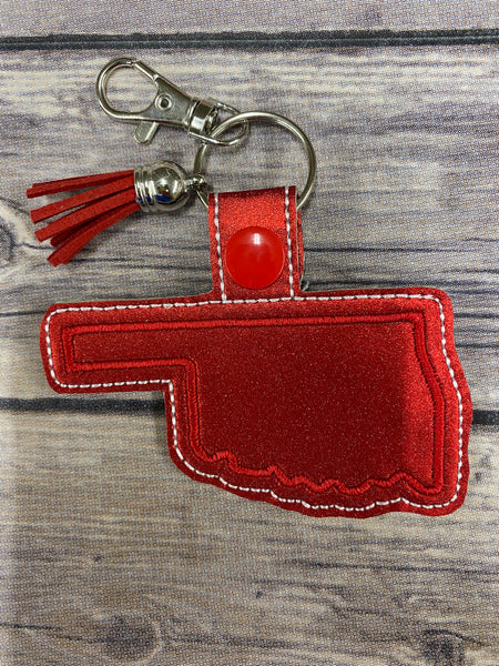 Embroidered Cloth Oklahoma Key Chain