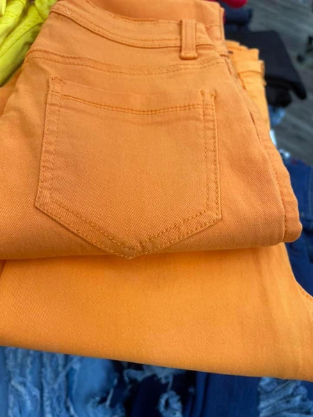 Neon Orange Skinnies - Regular and Plus