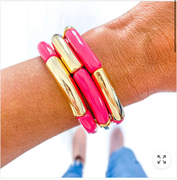 Acrylic Tube Bamboo Bracelets