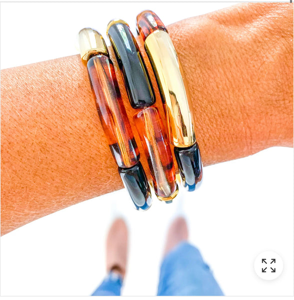 Acrylic Tube Bamboo Bracelets