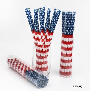 Set of 5 USA Flag straw