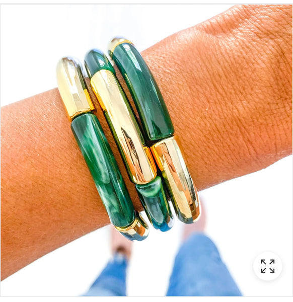 Acrylic Tube Bamboo Bracelets